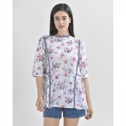 Ble 5-41-699-0034 Μπλούζα Floral Με Τρέσες Red, Blue ONE SIZE