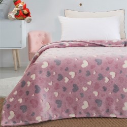 Κουβέρτα μονή φωσφορίζουσα Art 6137  160x220 Ροζ   Beauty Home