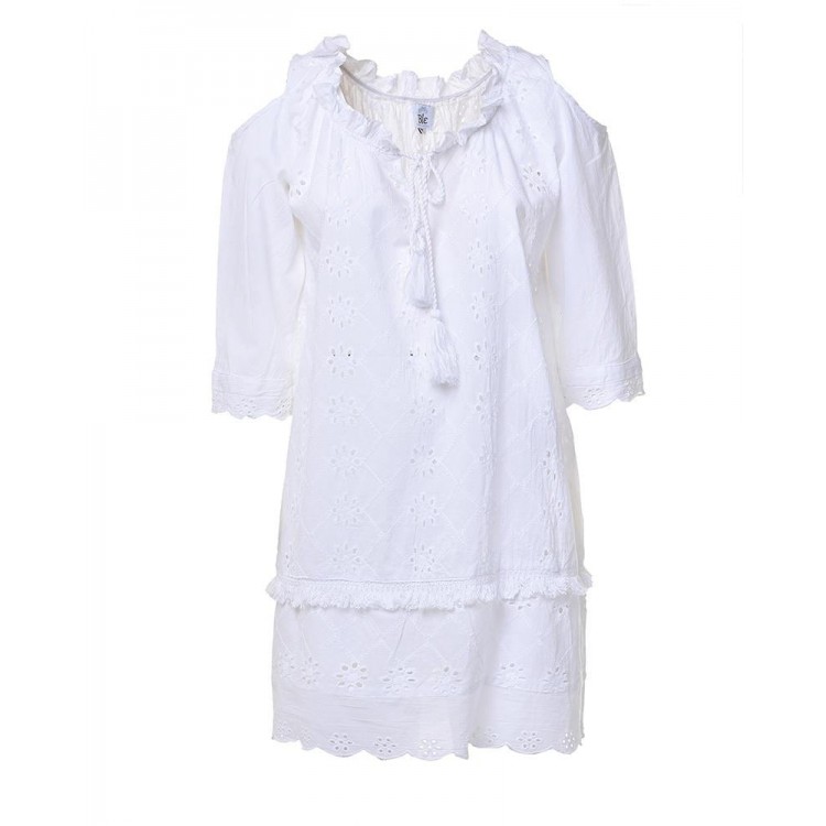Ble 5-41-190-0239 Φόρεμα Λευκό  ONE SIZE