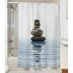 Κουρτίνα μπάνιου Zen Stones Art 3068 190x180 Εμπριμέ   Beauty Home