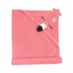Πετσέτα με κουκούλα και κέντημα Σχ.Βm333 Flamingo 90x70cm 85% cot+15% pol