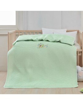 Κουβέρτα πικέ με κέντημα Art 5312 100X150 Λαχανί   Beauty Home