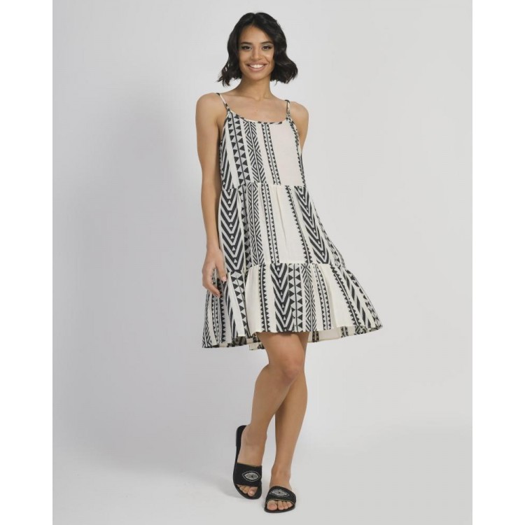 Ble 5-41-444-0039 Φόρεμα Με Σχέδια White & Black S, M