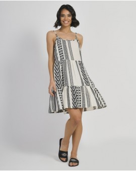 Ble 5-41-444-0040 Φόρεμα Με Σχέδια White & Black L, M