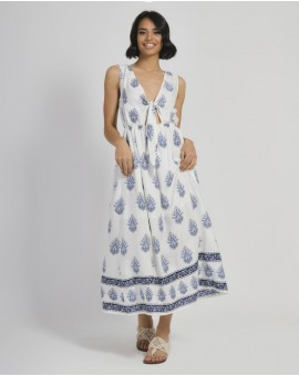 Ble 5-41-444-0044 Φόρεμα Με Σχέδια White-Ivory, Blue M, L
