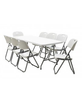Τραπέζι catering-συνεδρίου Aprilia pakoworld λευκό μονοκόμματη επιφάνεια 183x76x74εκ