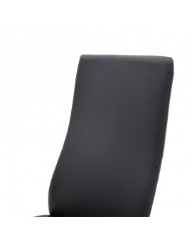 Καρέκλα Jella pakoworld PU μαύρο-πόδι χρωμίου