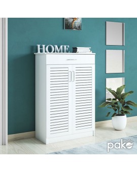 Παπουτσοθήκη-ντουλάπι SANTE pakoworld 20 ζεύγων χρώμα λευκό 80x37x123εκ