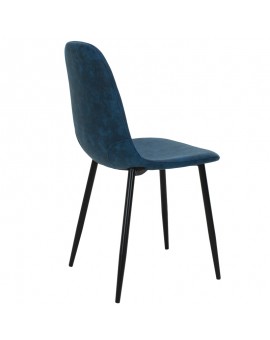 Καρέκλα Bella pakoworld PU σκούρο μπλε antique-μαύρο πόδι