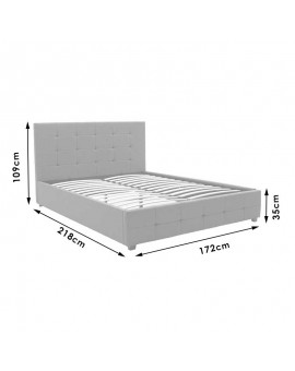 Κρεβάτι Roi pakoworld διπλό 160x200 ύφασμα ανθρακί + αποθηκευτικό χώρο