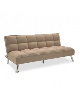 Καναπές-κρεβάτι Rebel pakoworld 3θέσιος με ύφασμα μπεζ-καφέ 189x92x82εκ