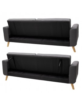 Καναπές-κρεβάτι Carmelo με γκρι ύφασμα 214x80x86εκ