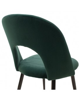 Καρέκλα Jonah pakoworld βελούδο σκούρο πράσινο-μαύρο πόδι