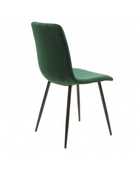 Καρέκλα Noor pakoworld σκούρο πράσινο βελούδο-μαύρο πόδι