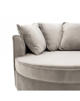 Πολυθρόνα-καναπές Ophelia pakoworld βελούδο γκρι 123x120x85εκ