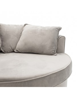Πολυθρόνα-καναπές Ophelia pakoworld βελούδο γκρι 123x120x85εκ