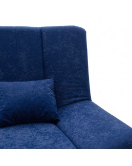 Καναπές-κρεβάτι Tiko pakoworld 3θέσιος με αποθηκευτικό χώρο ύφασμα μπλε