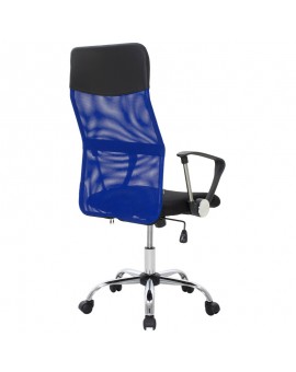 Καρέκλα γραφείου διευθυντή Joel pakoworld με ύφασμα mesh χρώμα μαύρο-μπλε