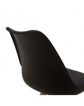 Καρέκλα Caron pakoworld PP μαύρο-φυσικό πόδι