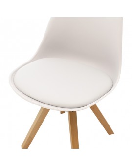 Καρέκλα Caron pakoworld PP λευκό-φυσικό πόδι