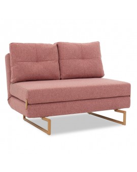 Καναπές 2θέσιος-κρεβάτι Edda pakoworld ύφασμα ροζ 118x98x86εκ