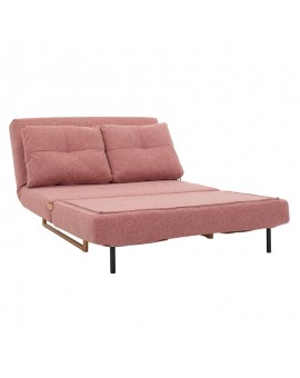 Καναπές 2θέσιος-κρεβάτι Edda pakoworld ύφασμα ροζ 118x98x86εκ