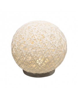 Επιτραπέζιο φωτιστικό Ball pakoworld λευκό-led μπαταρία Φ18,5x18εκ