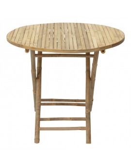 Τραπέζι Obbie pakoworld πτυσσόμενο bamboo φυσικό Φ90x77εκ