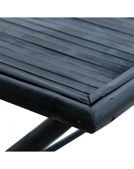 Τραπέζι Badou pakoworld πτυσσόμενο bamboo μαύρο 150x80x77εκ