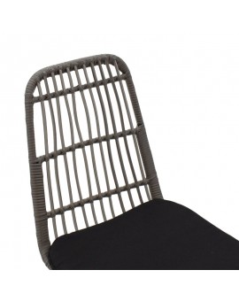 Καρέκλα κήπου Naoki pakoworld pe γκρι-μέταλλο μαύρο