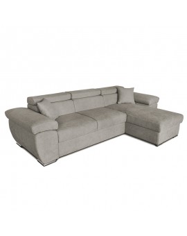Γωνιακός καναπές-κρεβάτι αναστρέψιμος Comy pakoworld μπεζ-καφέ 286x160x75-90εκ