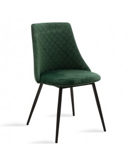 Καρέκλα Giselle pakoworld βελούδο σκούρο πράσινο-μαύρο πόδι