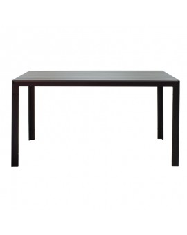 Τραπέζι κήπου Nares pakoworld αλουμίνιο μαύρο-plywood ανθρακί 140x80x72.5εκ