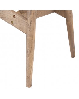 Πολυθρόνα relax Udalle pakoworld μασίφ ξύλο καρυδί-ύφασμα μπεζ-καφέ 77x70x82εκ