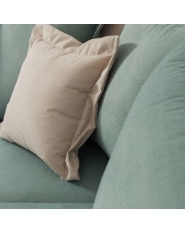 Γωνιακός καναπές αριστερή γωνία Romantic pakoworld ύφασμα ciel-cream 290x235x95εκ