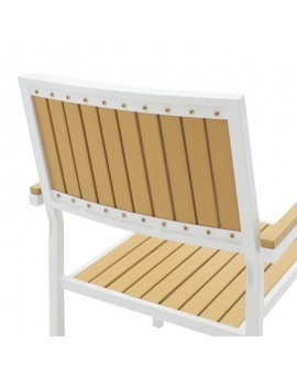 Πολυθρόνα κήπου Tessa pakoworld μέταλλο λευκό-φυσικό