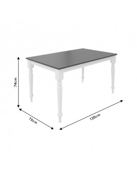Τραπέζι Alice pakoworld MDF καρυδί-λευκό 120x75x74εκ