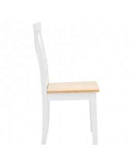Καρέκλα Lars pakoworld ξύλο-MDF λευκό-φυσικό