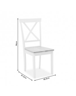 Καρέκλα Lars pakoworld ξύλο-MDF λευκό-φυσικό