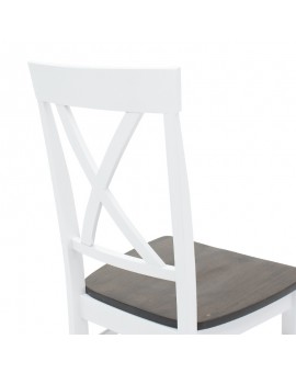Καρέκλα Hug pakoworld ξύλο-MDF  λευκό-καρυδί