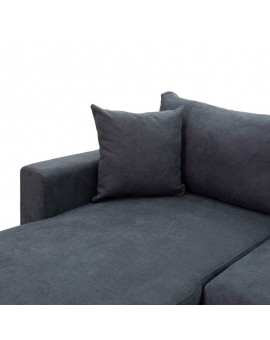 Γωνιακός καναπές-κρεβάτι αναστρέψιμος Lilian pakoworld ανθρακί 225x148x81εκ