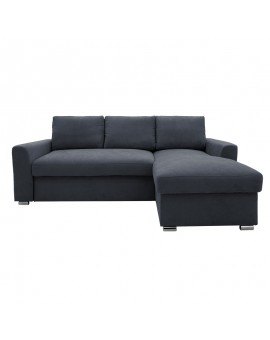 Γωνιακός καναπές-κρεβάτι αριστερή γωνία Belle pakoworld ανθρακί 236x164x88εκ