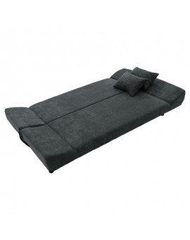 Kαναπές-κρεβάτι Tiko pakoworld 3θέσιος με αποθηκευτικό χώρο ύφασμα ανθρακί 200χ85χ90εκ