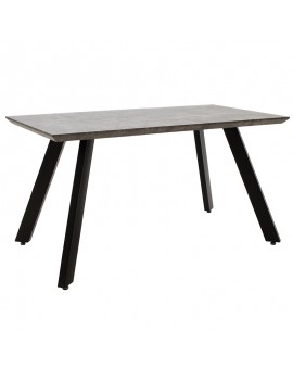 Τραπέζι Philadelphia pakoworld επιφάνεια MDF γκρι cement-μαύρο 160x80x74,5εκ