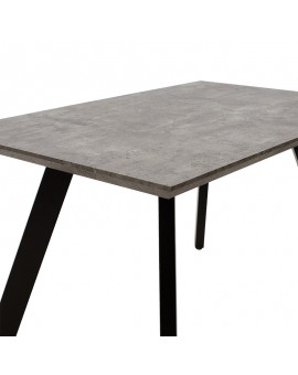 Τραπέζι Philadelphia pakoworld επιφάνεια MDF γκρι cement-μαύρο 160x80x74,5εκ
