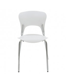 Καρέκλα Tate pakoworld PP λευκό-πόδι ασημί