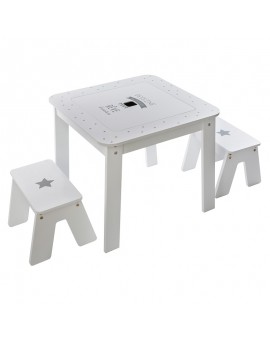 Παιδικό τραπέζι Elvis pakoworld σετ 3τεμ λευκό 57x57x51,5εκ