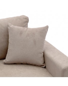 Γωνιακός καναπές-κρεβάτι αναστρέψιμος Lilian pakoworld ύφασμα μπεζ 225x148x81εκ