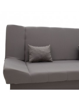 Kαναπές-κρεβάτι Tiko pakoworld 3θέσιος με αποθηκευτικό χώρο ύφασμα γκρι 200x85x90εκ