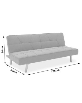 Καναπές-κρεβάτι Travis pakoworld 3θέσιος ύφασμα γκρι 175x83x74εκ